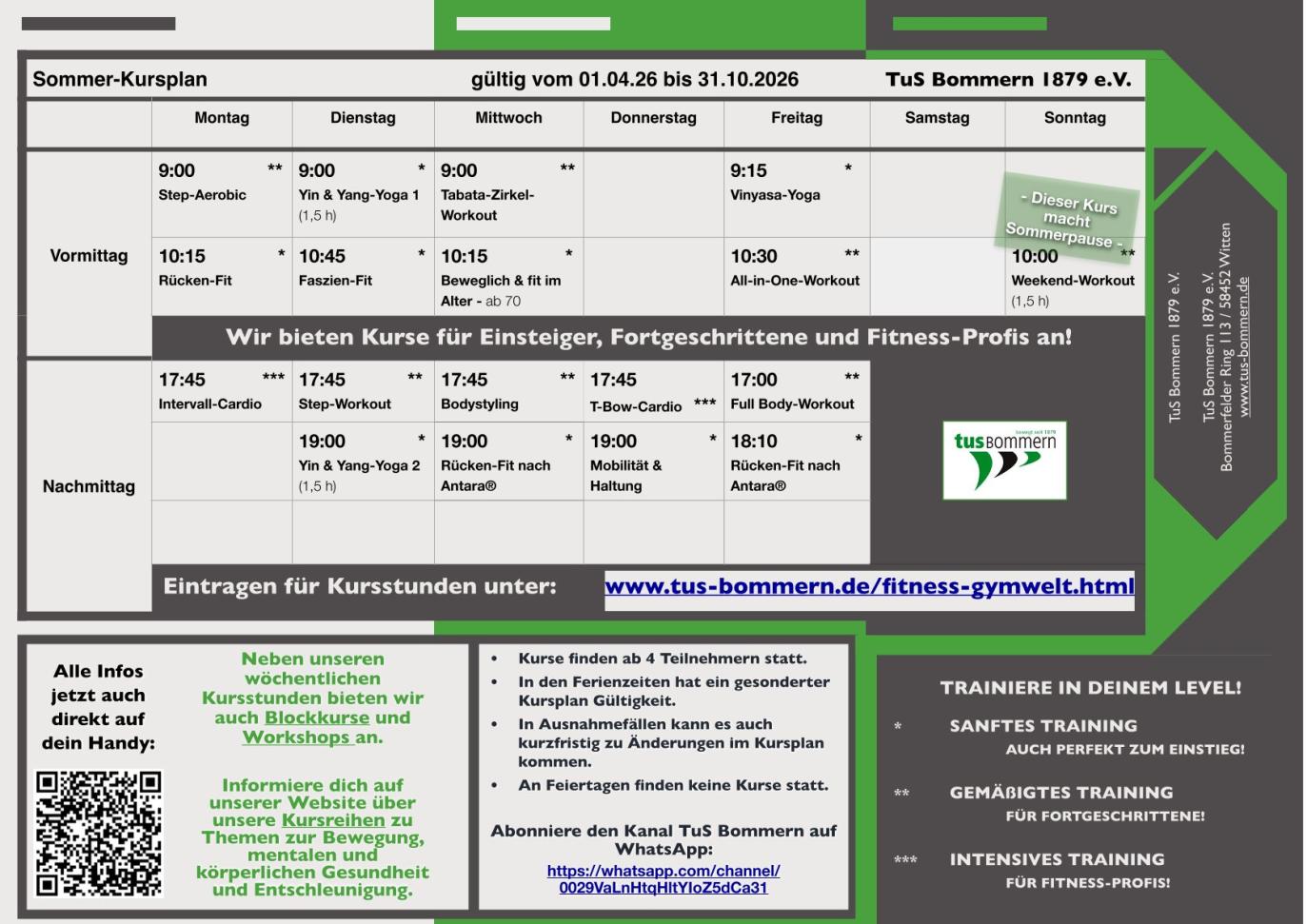 Fitness Kursplan 2026 06 01